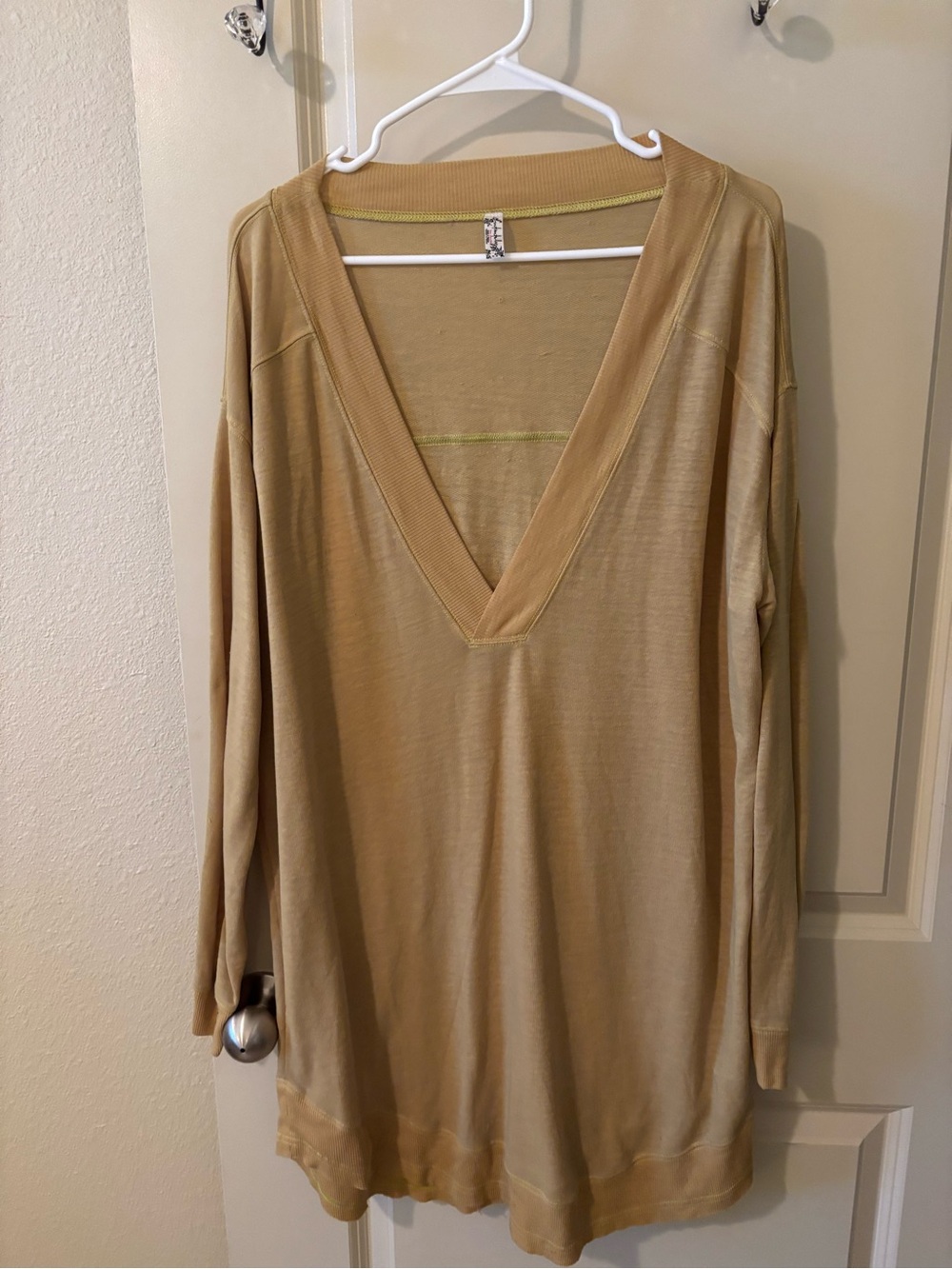Soft Yellow Intimately Free People Deep V-Neck Women's Top